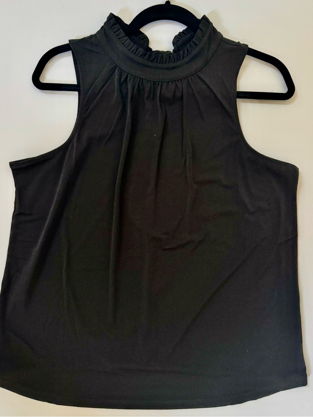 Banana Republic Black Ruffle Mock Neck Sleeveless Top | Brand New